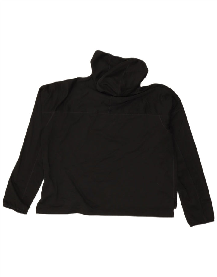 Женский укороченный худи с рисунком для бега Nike UK 14, средний черный полиэстер