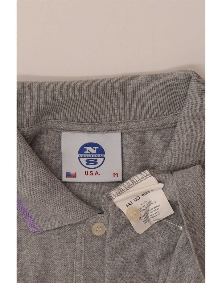 Мужская рубашка поло North Sails с графическим рисунком, хлопковая серая с цветными блоками
