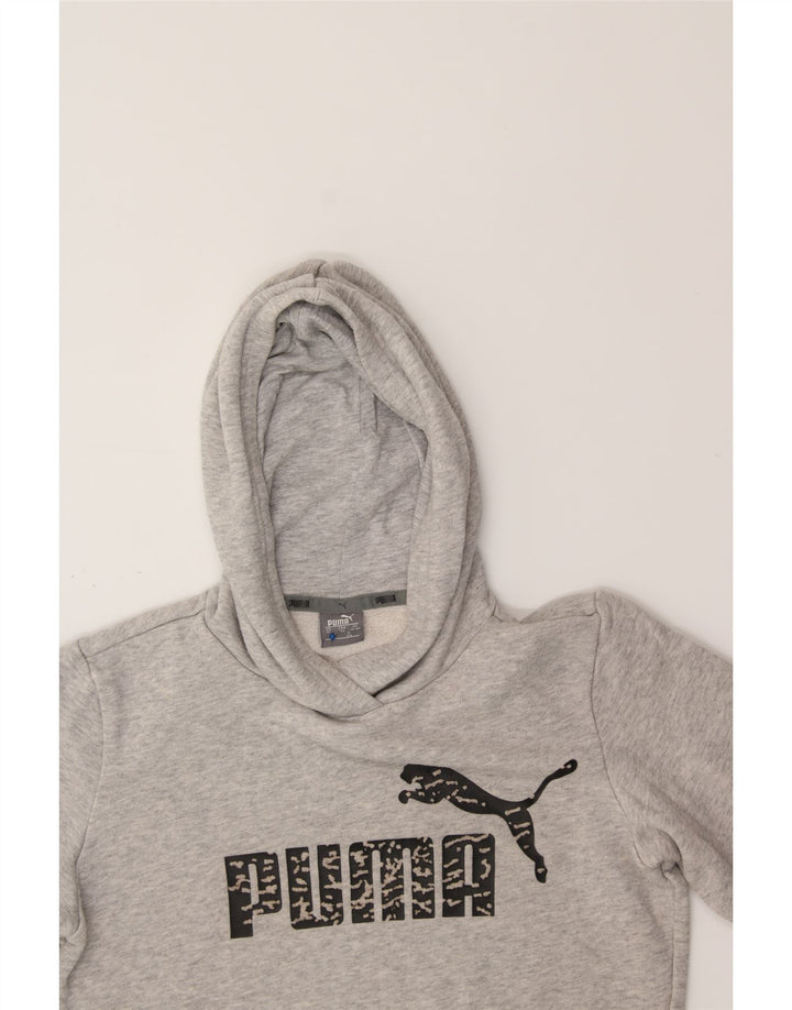 PUMA Boys Graphic Hoodie Jumper 13-14 Years Grey Vintage Puma and Second-Hand Puma from Messina Hembry 