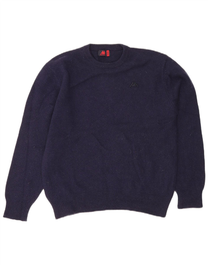 Женский джемпер Kappa с круглым вырезом, Великобритания 14, средний темно-синий, шерсть