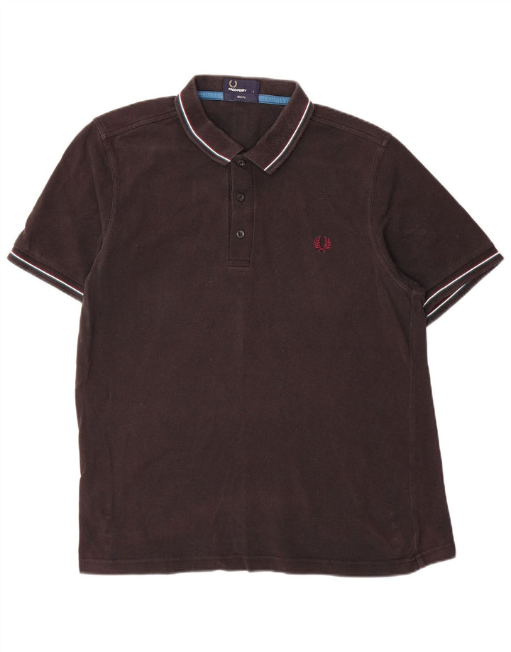 Мужская рубашка-поло приталенного кроя Fred Perry, большой черный хлопок