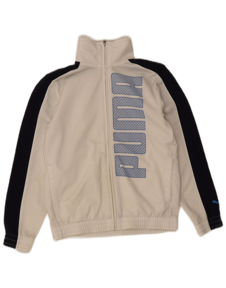 Спортивный костюм Puma для мальчиков с графическим рисунком, верхняя куртка 9–10 лет, белая с цветными блоками