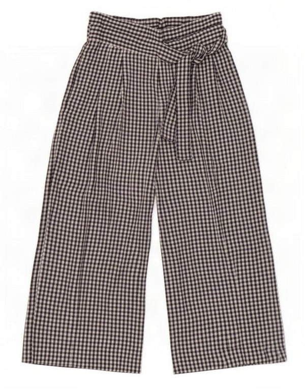 Женские широкие капри Zara Medium W28 L22 Темно-синие в клетку