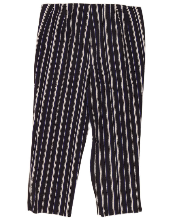 Marks & Spencer Womens Capri Trousers UK 12 Medium W30 L20 Navy Blue