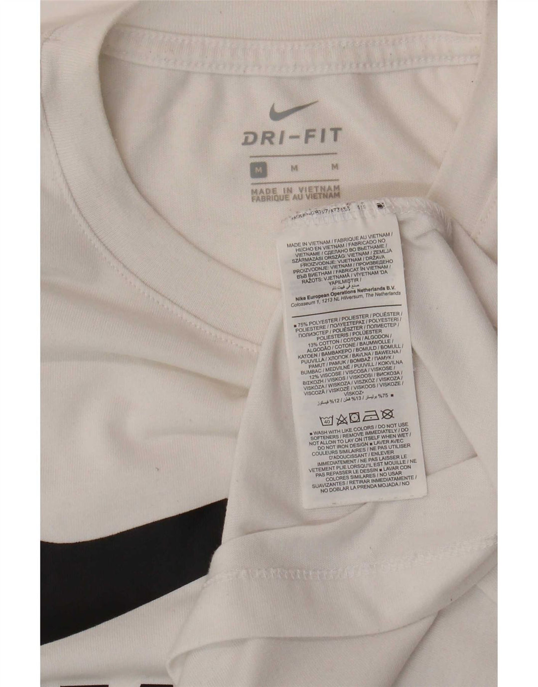Женская футболка с рисунком Nike Dri Fit Top UK 12, средний белый полиэстер