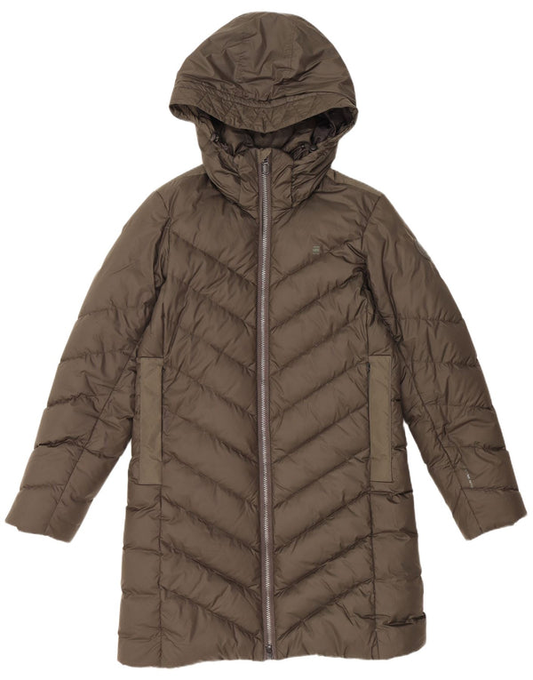 Женское стеганое пальто с капюшоном G-STAR UK 14, средний хаки, полиэстер