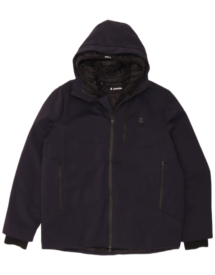 Мужская ветровка Invicta с капюшоном UK 48 4XL Темно-синий полиамид