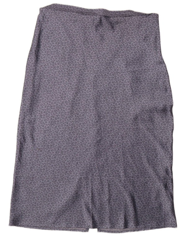 HOLLISTER Женская юбка-миди с высокой талией XL W34 Синяя полиэстер с цветочным принтом