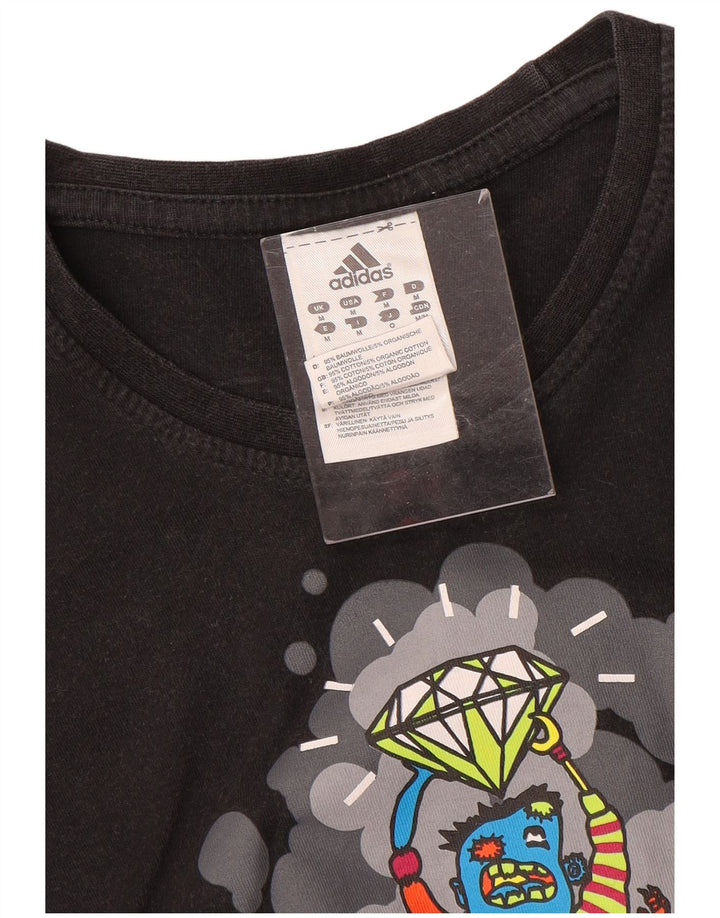 Мужская футболка с рисунком Adidas Top Medium Black Cotton