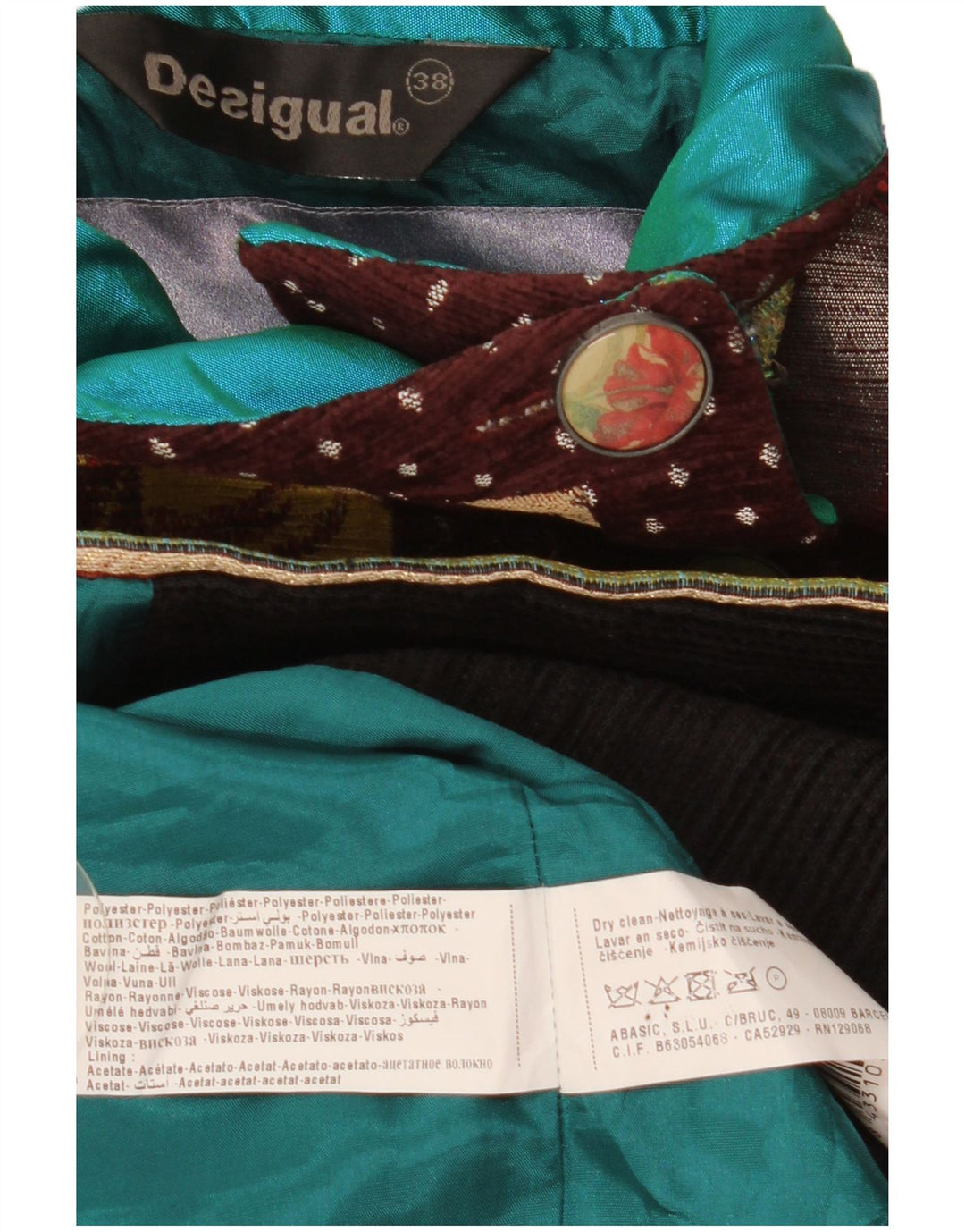 Женское пальто Desigual с графическим рисунком EU 38, средний цвет, разноцветный цветочный принт