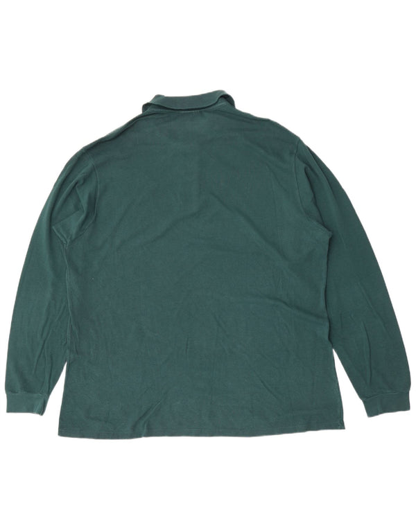 Мужская рубашка поло Lacoste с длинным рукавом, размер 7, 2XL, зеленый хлопок