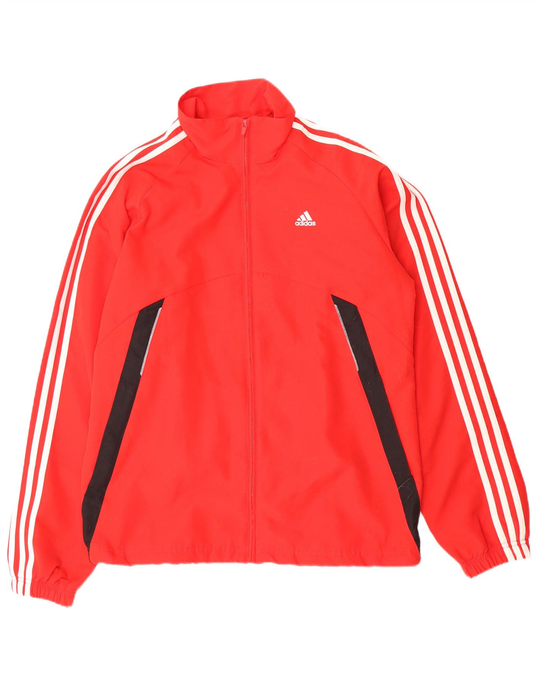 Мужская спортивная куртка ADIDAS UK 38/40, средний красный полиэстер с цветными блоками