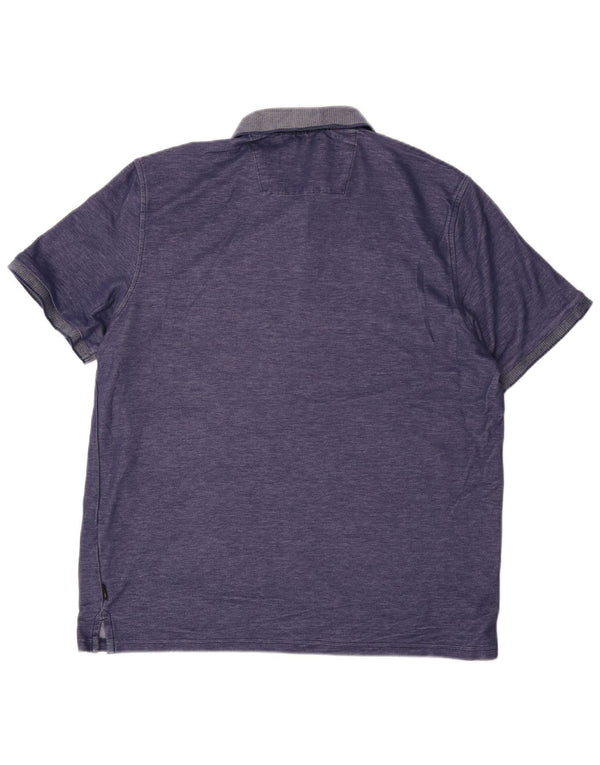 Мужская рубашка-поло CALVIN KLEIN, большая синяя хлопковая