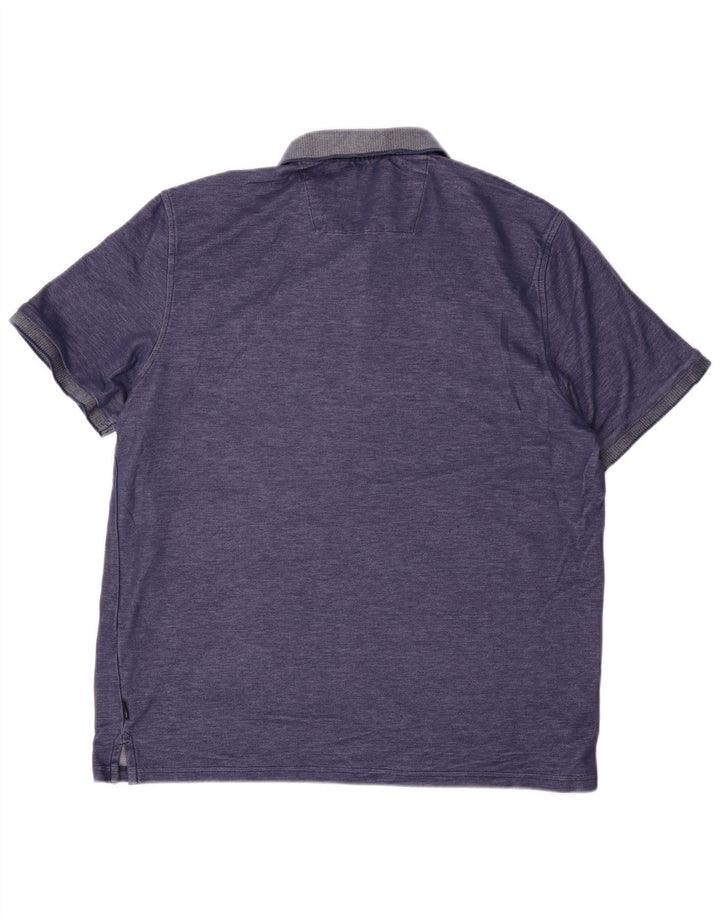 Мужская рубашка-поло CALVIN KLEIN, большая синяя хлопковая