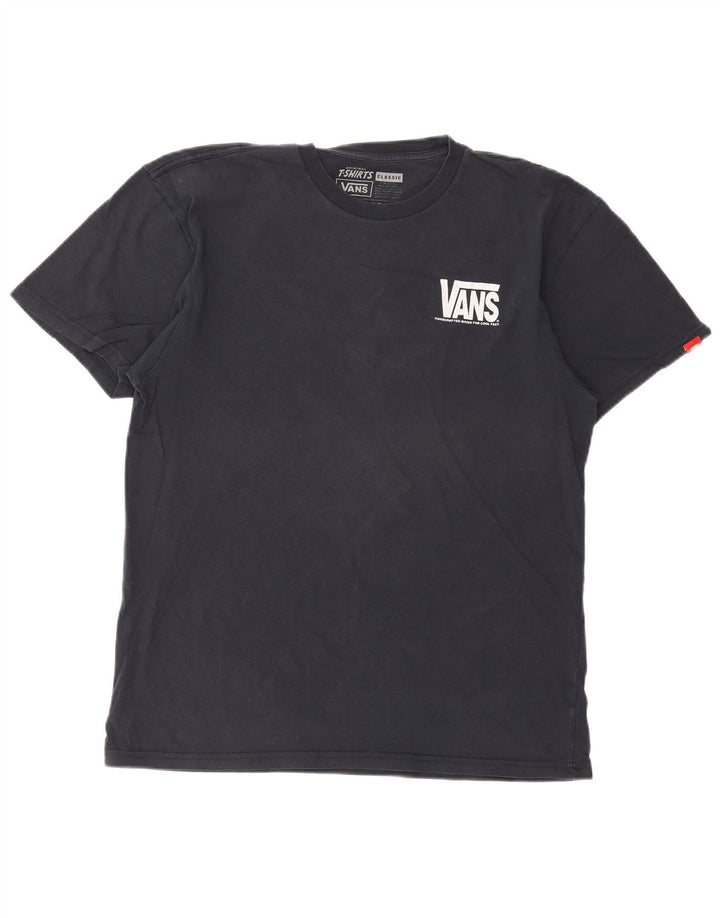 Мужская футболка с рисунком Vans, большой темно-синий хлопок