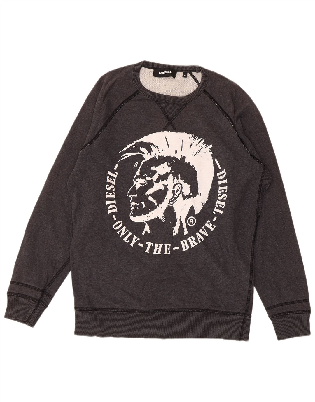 Мужской свитшот с рисунком DIESEL, маленький серый хлопковый джемпер