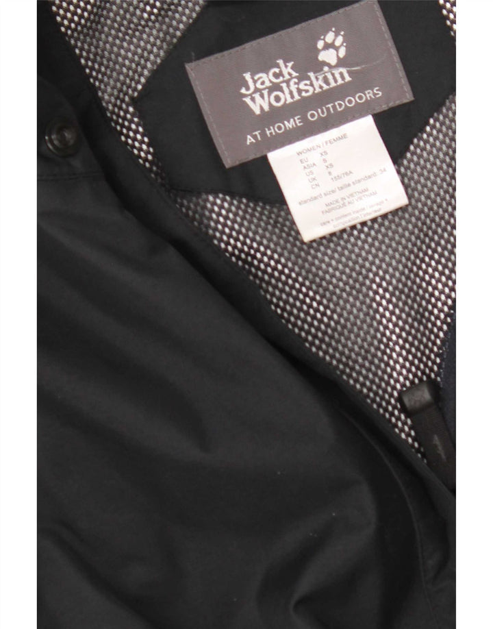 Женская непромокаемая куртка Jack Wolfskin UK 8, маленькая черная с цветными блоками