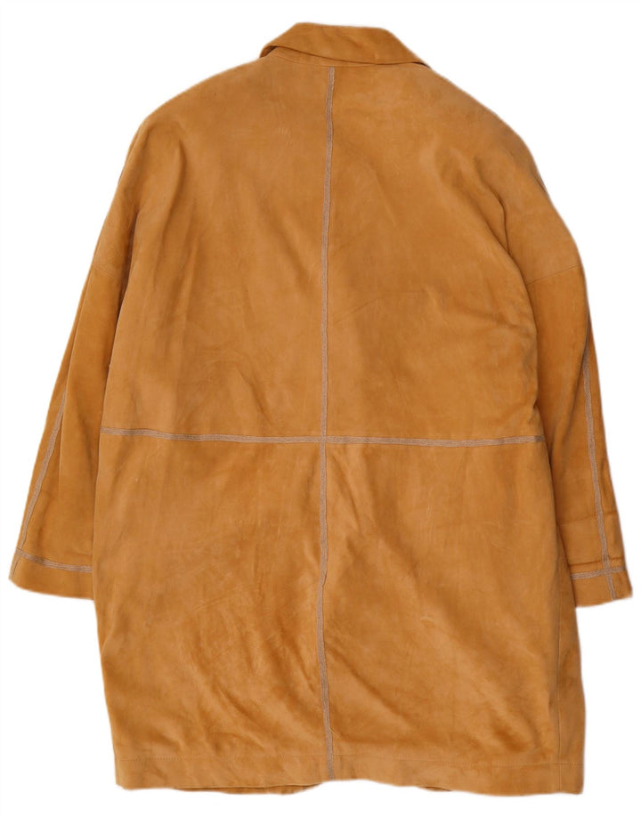 KEMPER Женское замшевое пальто оверсайз EU 40, средний коричневый кожаный цвет