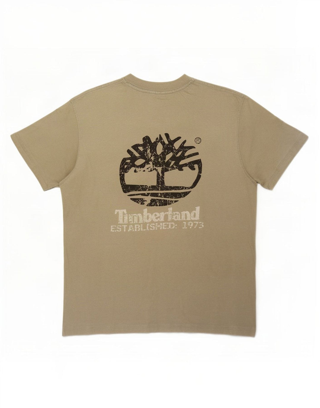 Мужская футболка с рисунком Timberland, маленький размер, цвет хаки, хлопок