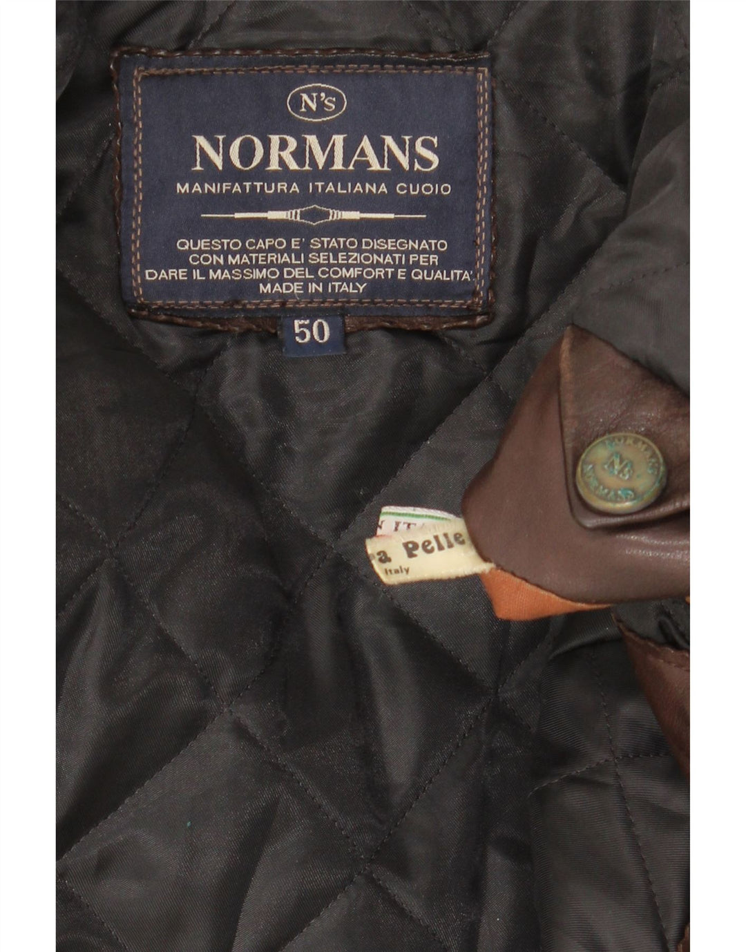 Винтажная мужская кожаная куртка IT 50, большая коричневая кожа