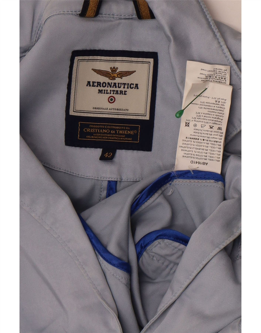 Женский пиджак на 2 пуговицах Aeronautica Militare IT 42, средний синий