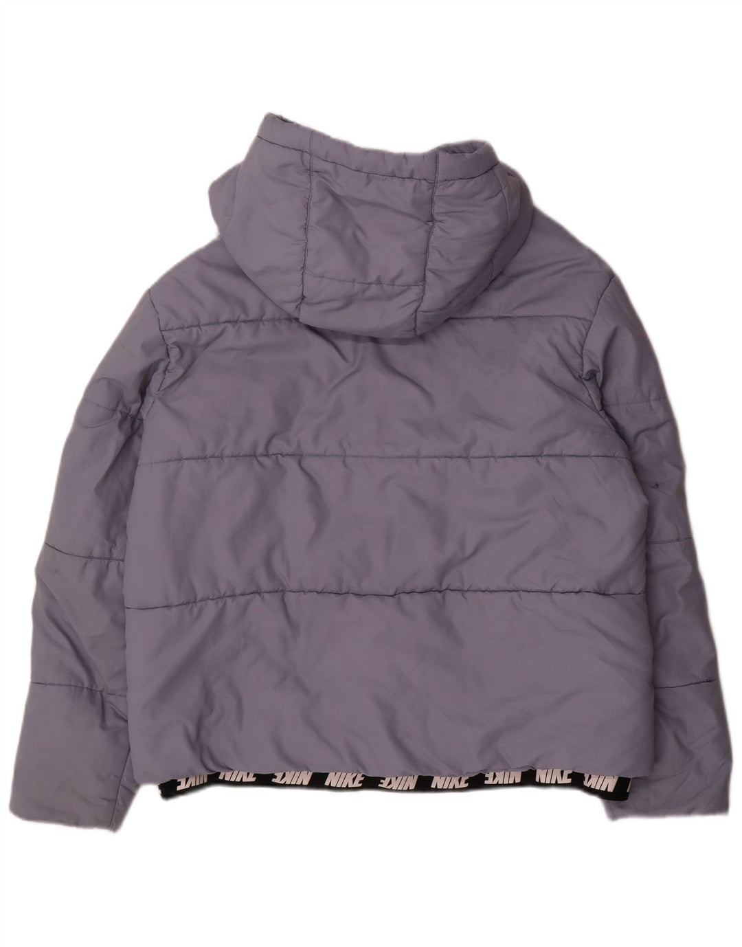 Женская стеганая куртка с капюшоном с графическим рисунком NIKE UK 18 XL, синяя, полиэстер