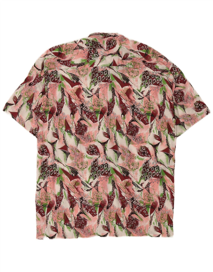 Винтажная мужская рубашка с абстрактным узором, размер 39/40, средняя, разноцветная