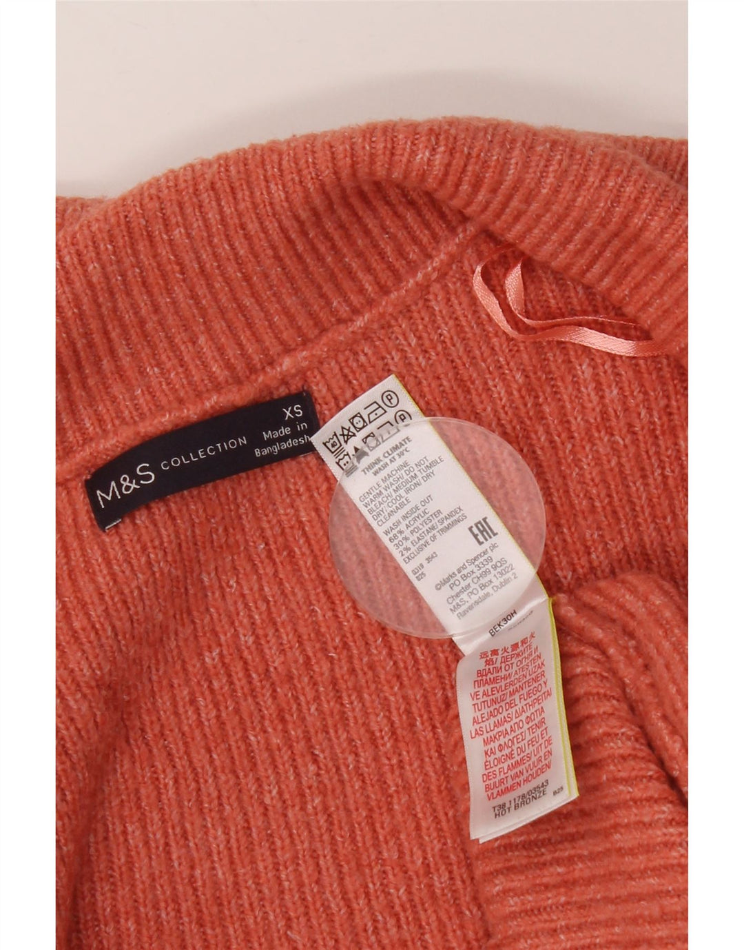 Женский свитер-кардиган оверсайз Marks & Spencer UK 6 XS оранжевый