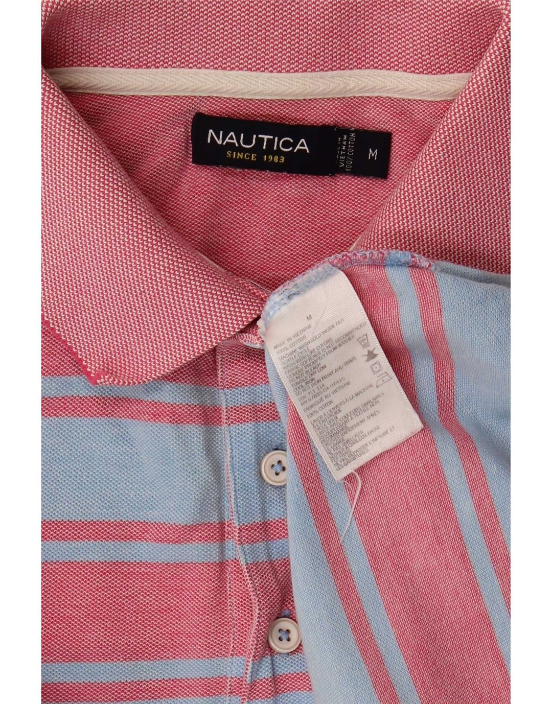 Мужская рубашка-поло Nautica, хлопковая синяя полоска среднего размера