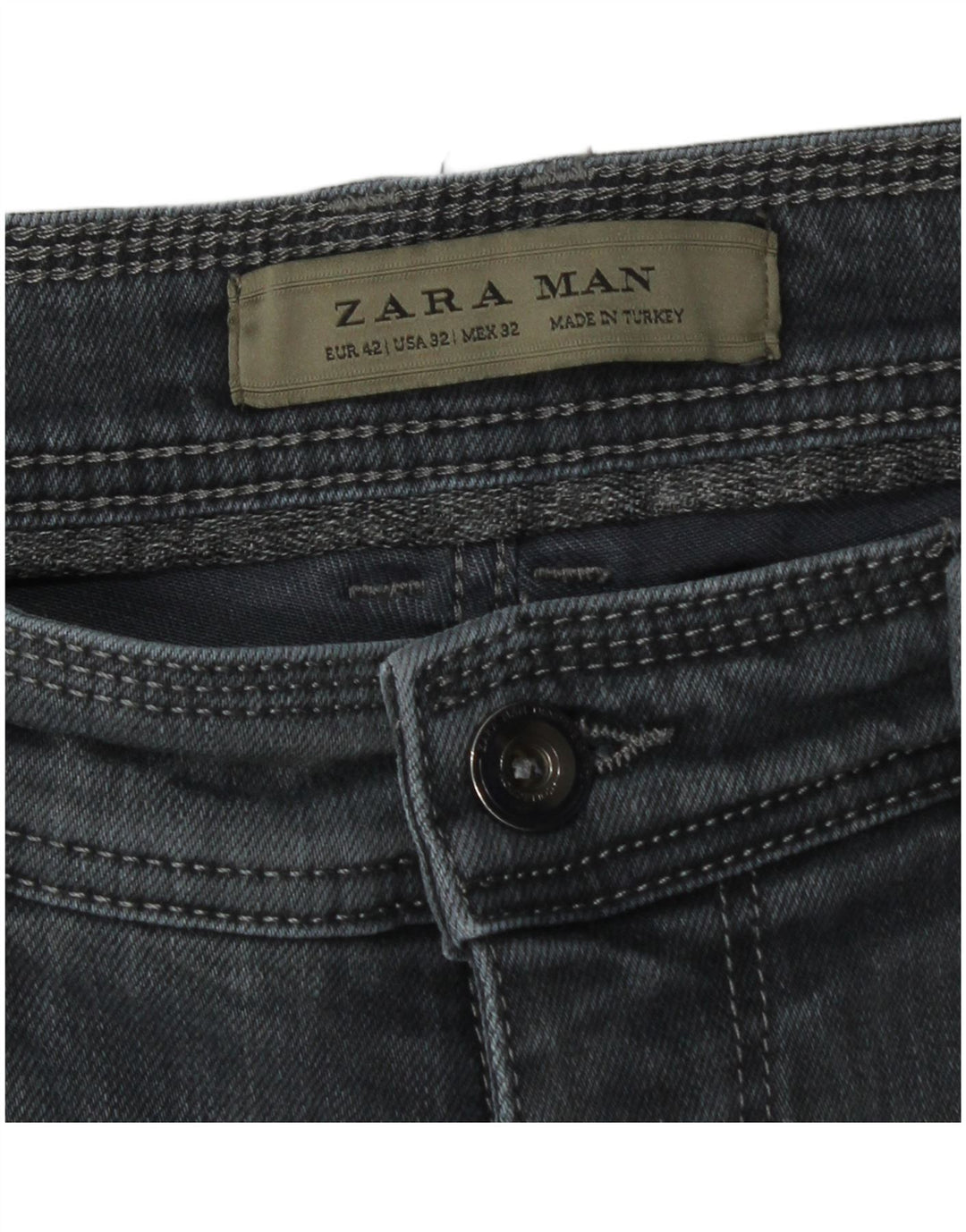 Мужские узкие джинсы Zara EU 42, большие W32 L28, серые, хлопок