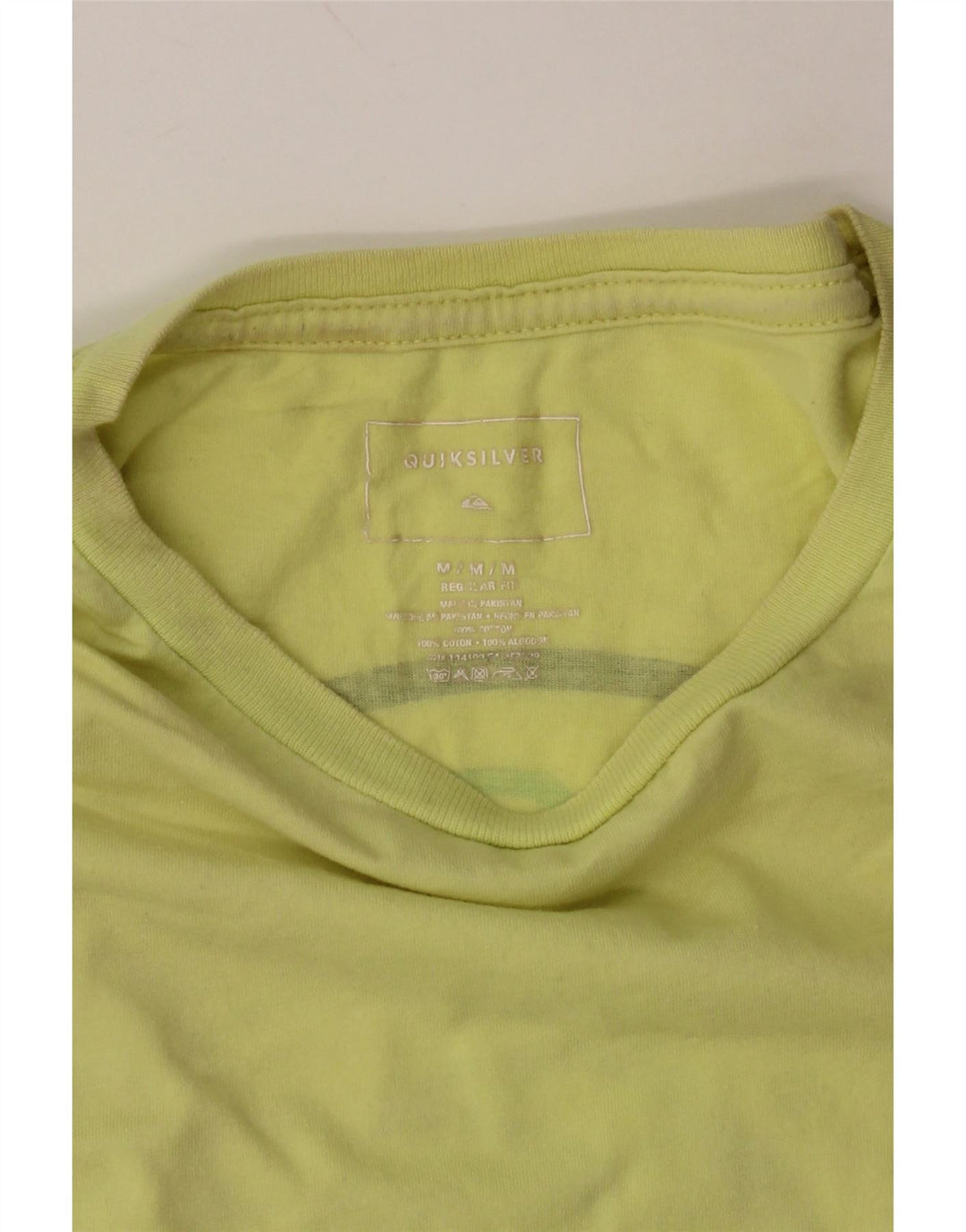 QUIKSILVER Мужская футболка стандартного кроя с рисунком, топ из хлопка среднего желтого цвета