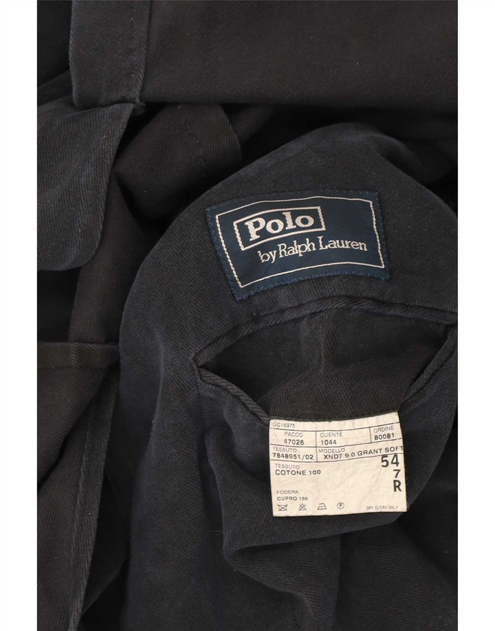 Мужской пиджак с 3 пуговицами Polo Ralph Lauren IT 54 XL, черный хлопок
