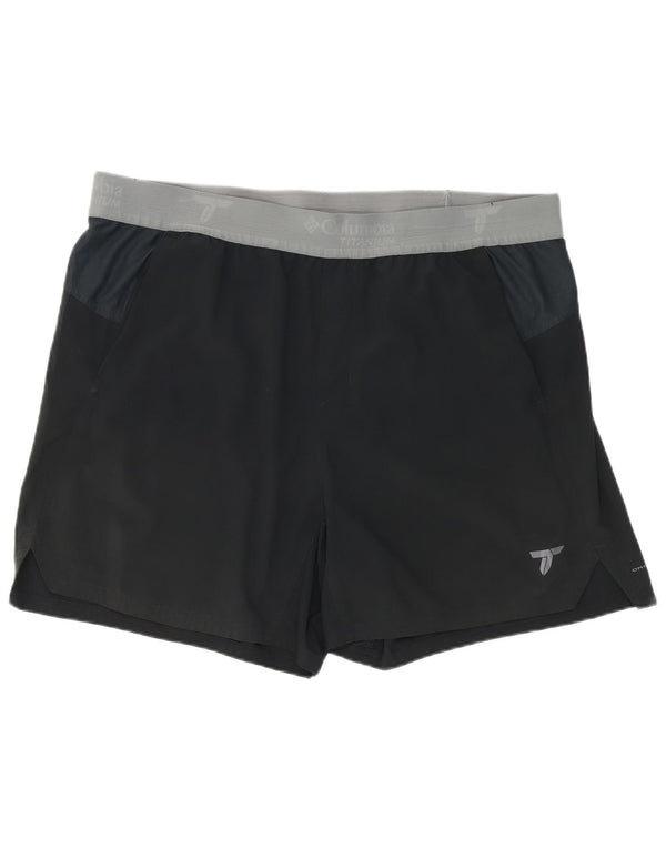 Мужские спортивные шорты Columbia с титановым рисунком, 2XL, черные, полиэстер с цветными блоками