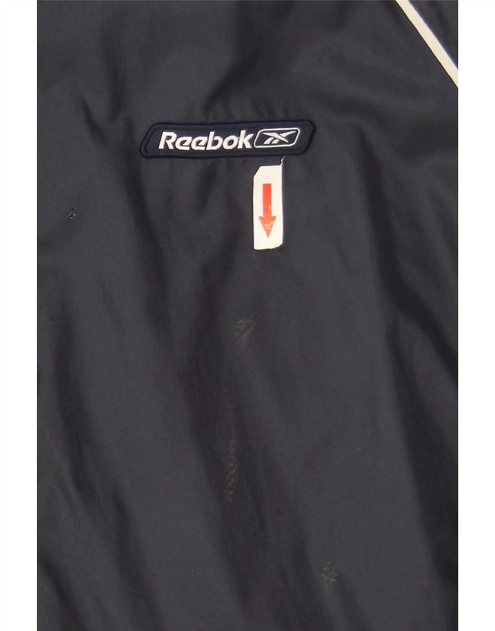 Мужская дождевик Reebok UK 40, большая темно-синяя нейлоновая куртка