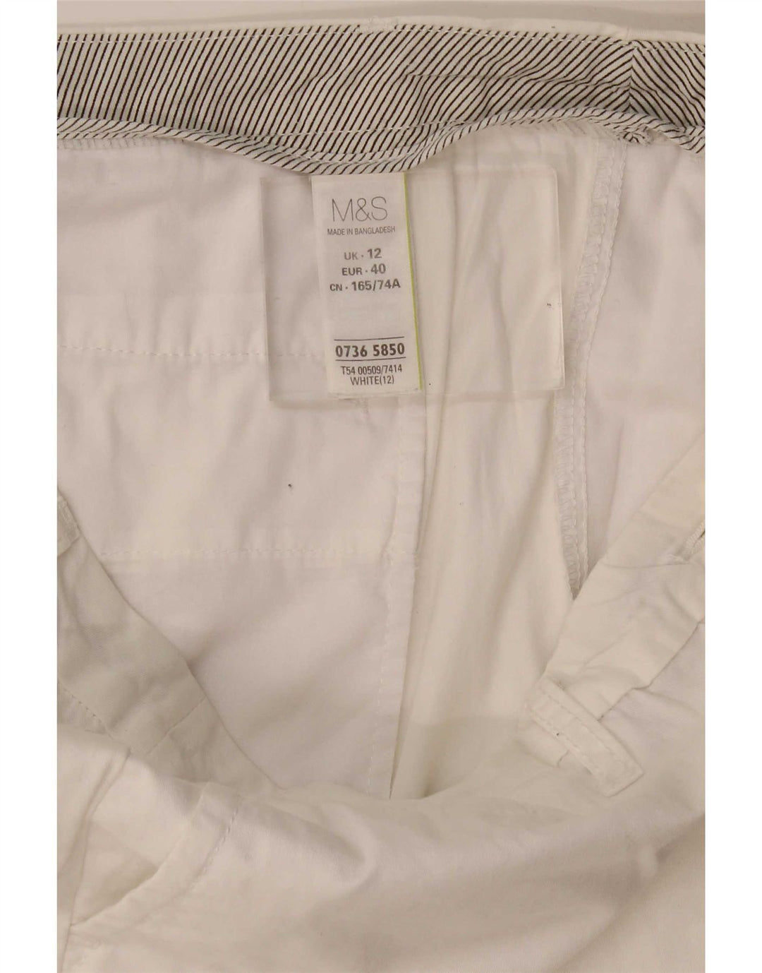 Женские шорты чинос Marks & Spencer UK 12, средний W34, белый хлопок