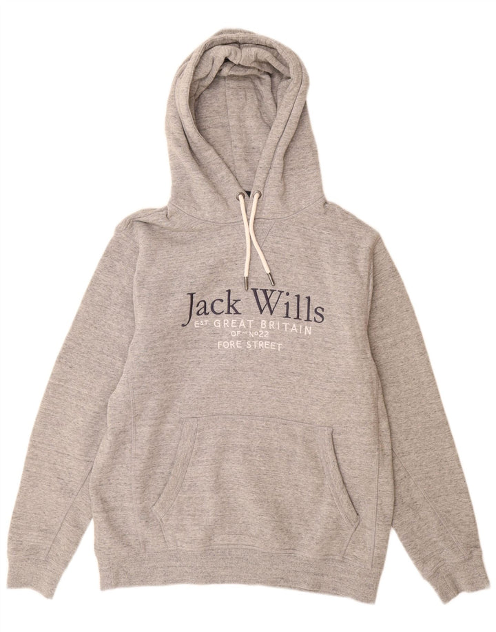 Jack Wills Мужской джемпер с капюшоном с рисунком, средний серый хлопок в крапинку