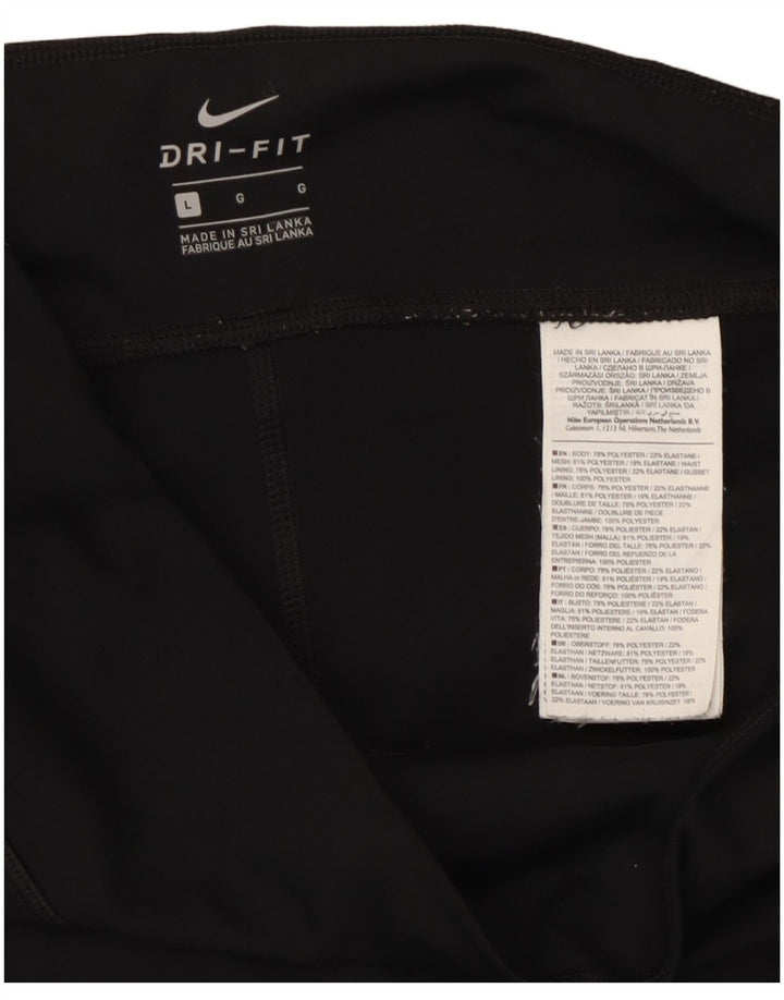 Женские леггинсы Nike Dri Fit UK 14, большие черные полиэстер