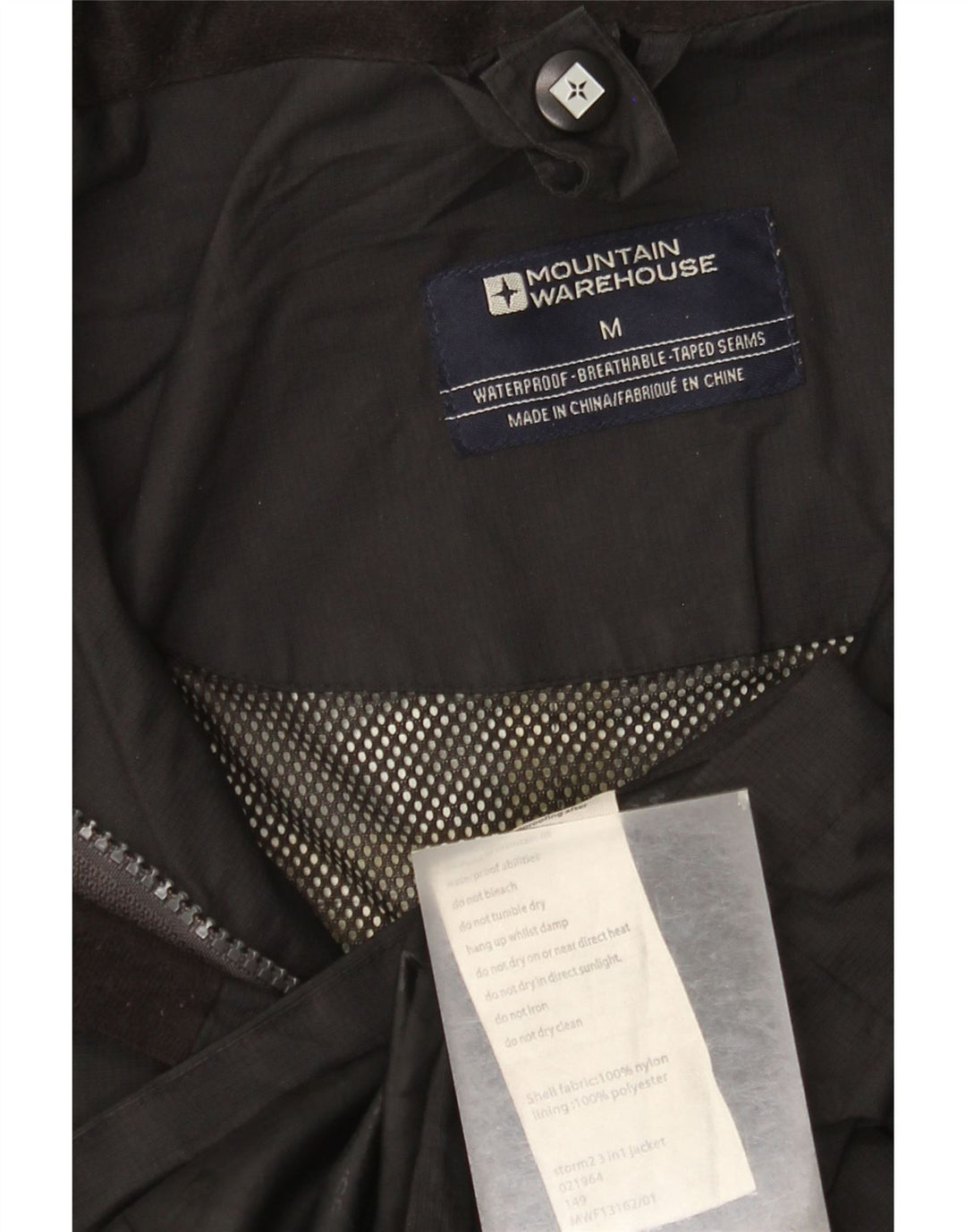 Мужская дождевик с капюшоном Mountain Warehouse UK 38, средний черный нейлон