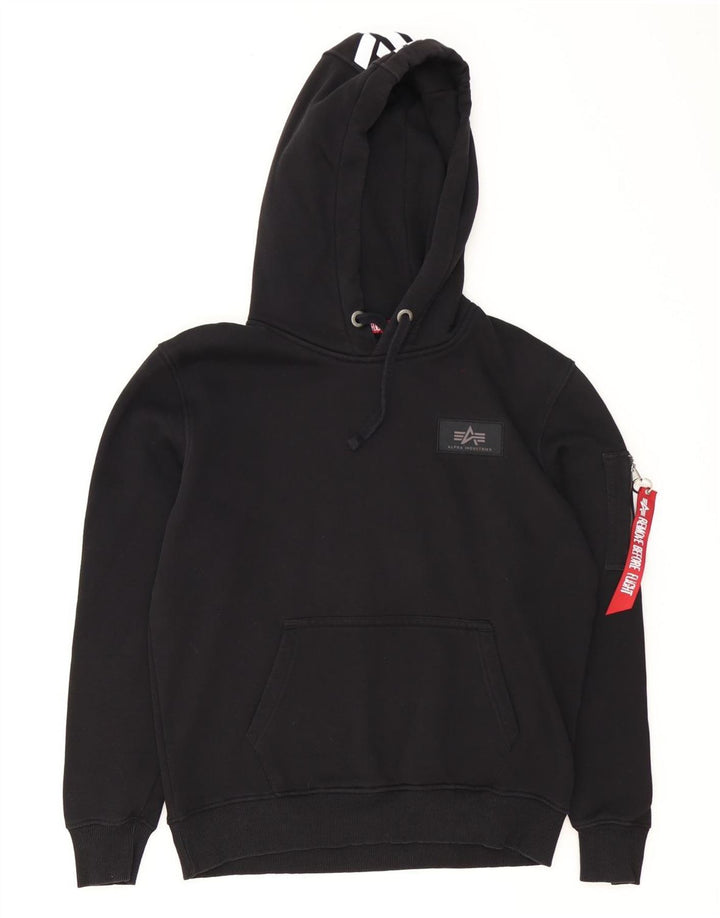 Мужской джемпер с капюшоном Alpha Industries, черный, хлопковый, среднего размера