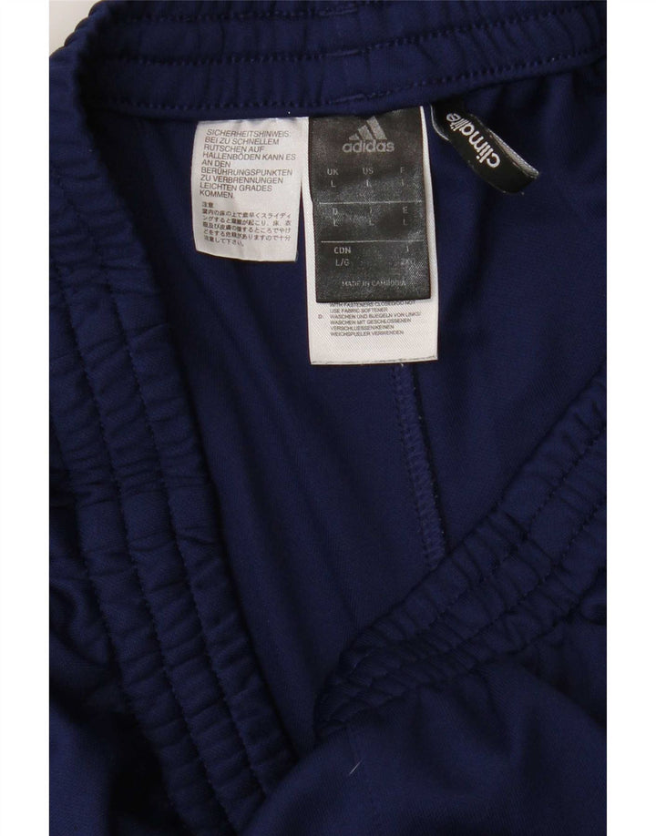 Мужские спортивные брюки Adidas Climalite, большие темно-синие брюки из полиэстера