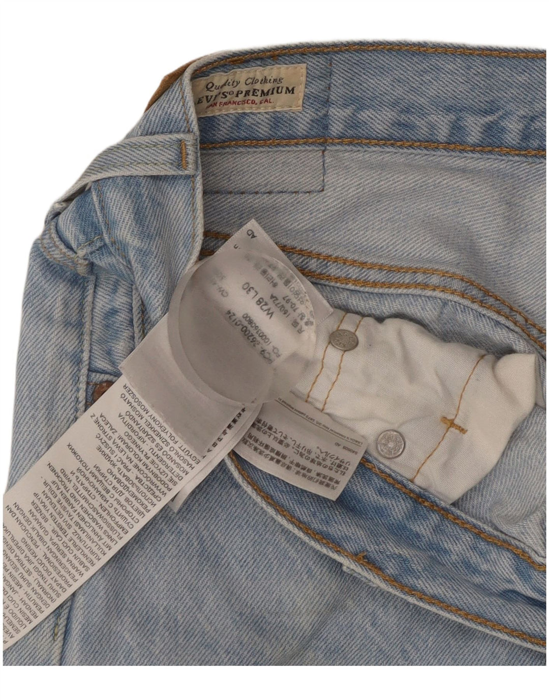 Мужские прямые джинсы Levi's 501 W28 L30 синие, хлопок