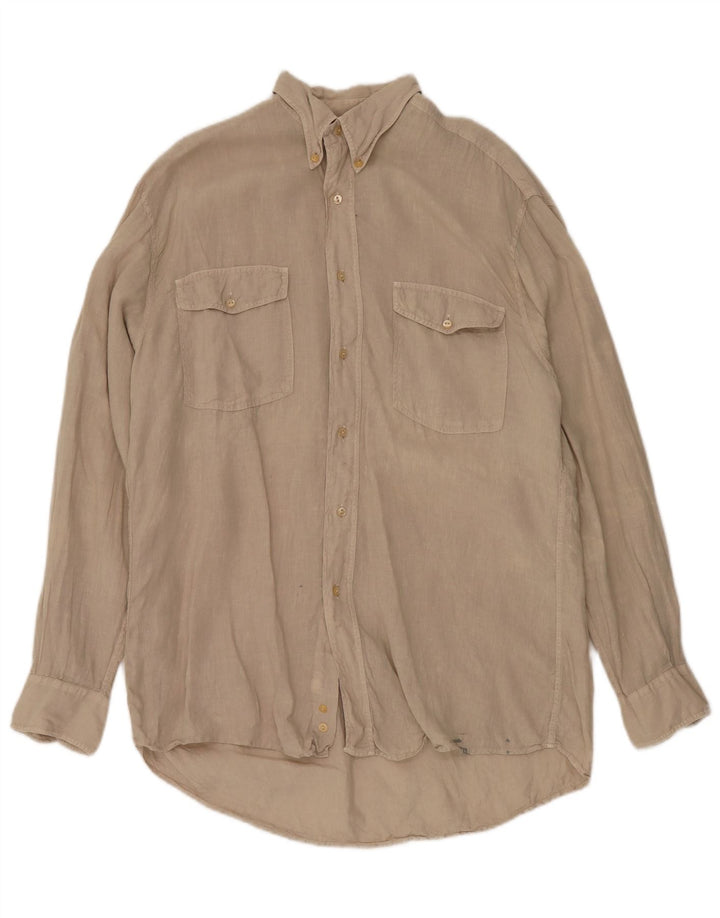 HUGO BOSS Mens Shirt Medium Beige