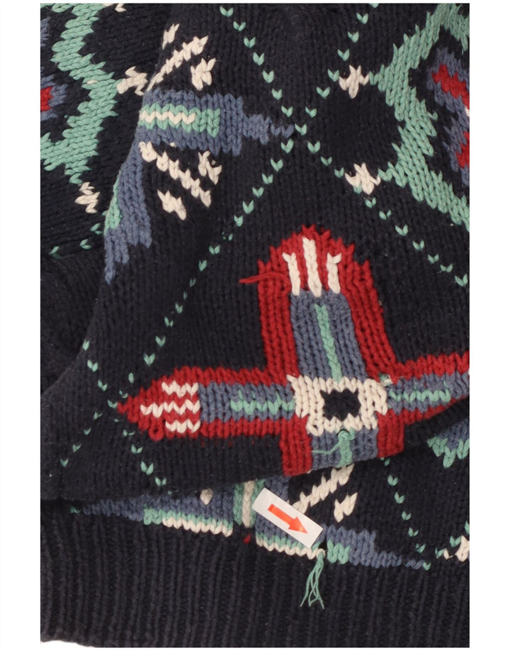 Женский джемпер с v-образным вырезом S.Moritz, Великобритания 16, большой темно-синий, хлопок