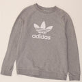 Мужской свитшот с рисунком Adidas, хлопковый джемпер среднего серого цвета