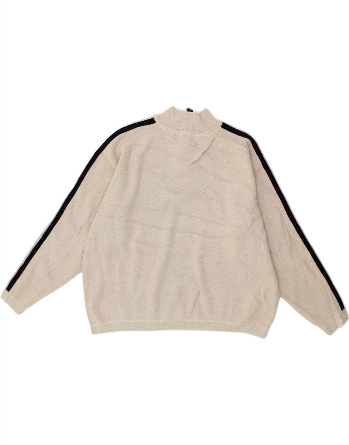 EDDIE BAUER Womens Oversized Zip Neck Jumper Sweater UK 14 Medium Grey Vintage Eddie Bauer and Second-Hand Eddie Bauer from Messina Hembry 