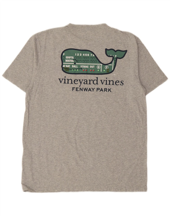 Мужская футболка с рисунком Vineyard Vines, хлопковый топ среднего серого цвета