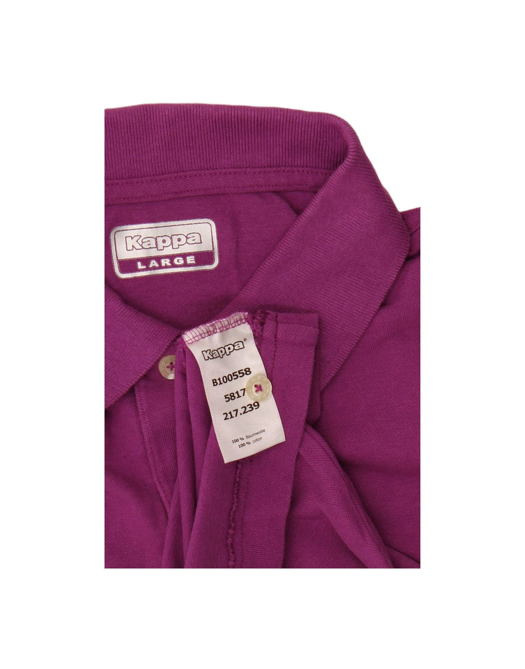 KAPPA Mens Polo Shirt Large Purple Cotton