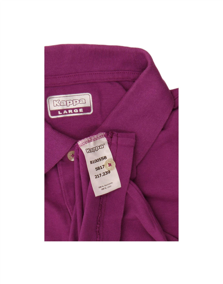 KAPPA Mens Polo Shirt Large Purple Cotton