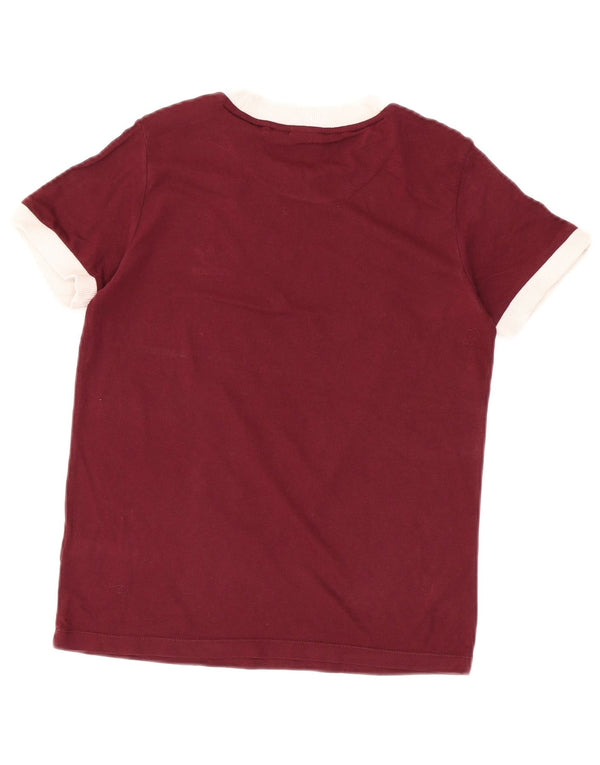 Женская футболка Adidas Top UK 8, маленькая, бордовый, хлопок