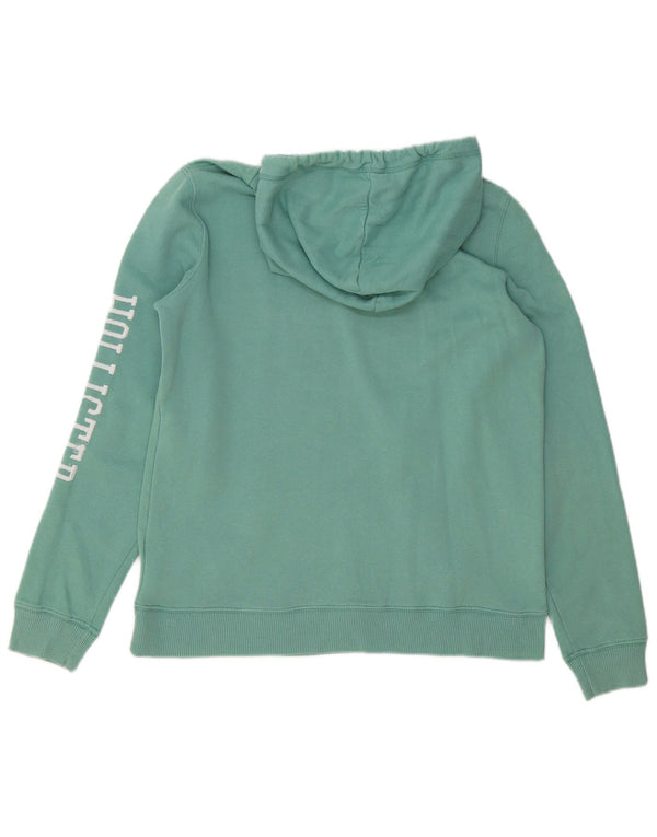 Hollister Mens Graphic Hoodie Jumper Medium Green Cotton